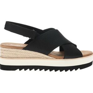 Tom’s Diana crossover platform espadrille casual sandals sz 9.5